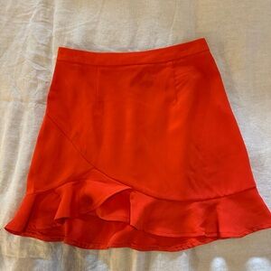 Superdown Vibrant Red Asymmetrical Mini Skirt